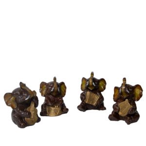 musical elephant figurine set 4 piece band collection