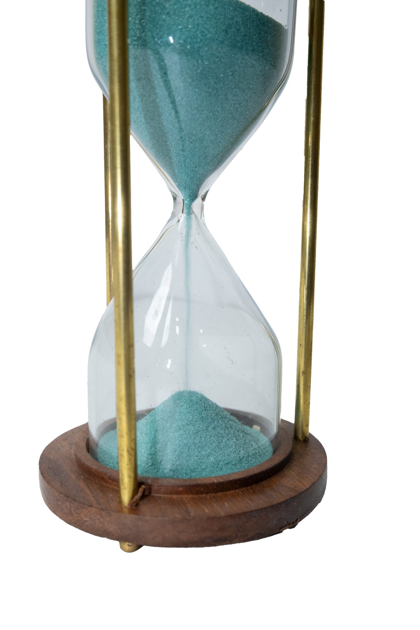 wooden hourglass timer with brass frame turquoise sand wooden hourglass timer with brass frame turquoise sand