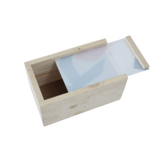 natural pine wood box with sliding lid