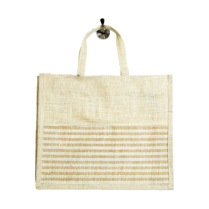 jute bag with white lining: natural tote 12x14x4 inch