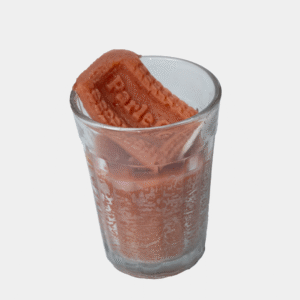 parle g biscuit candle in glass