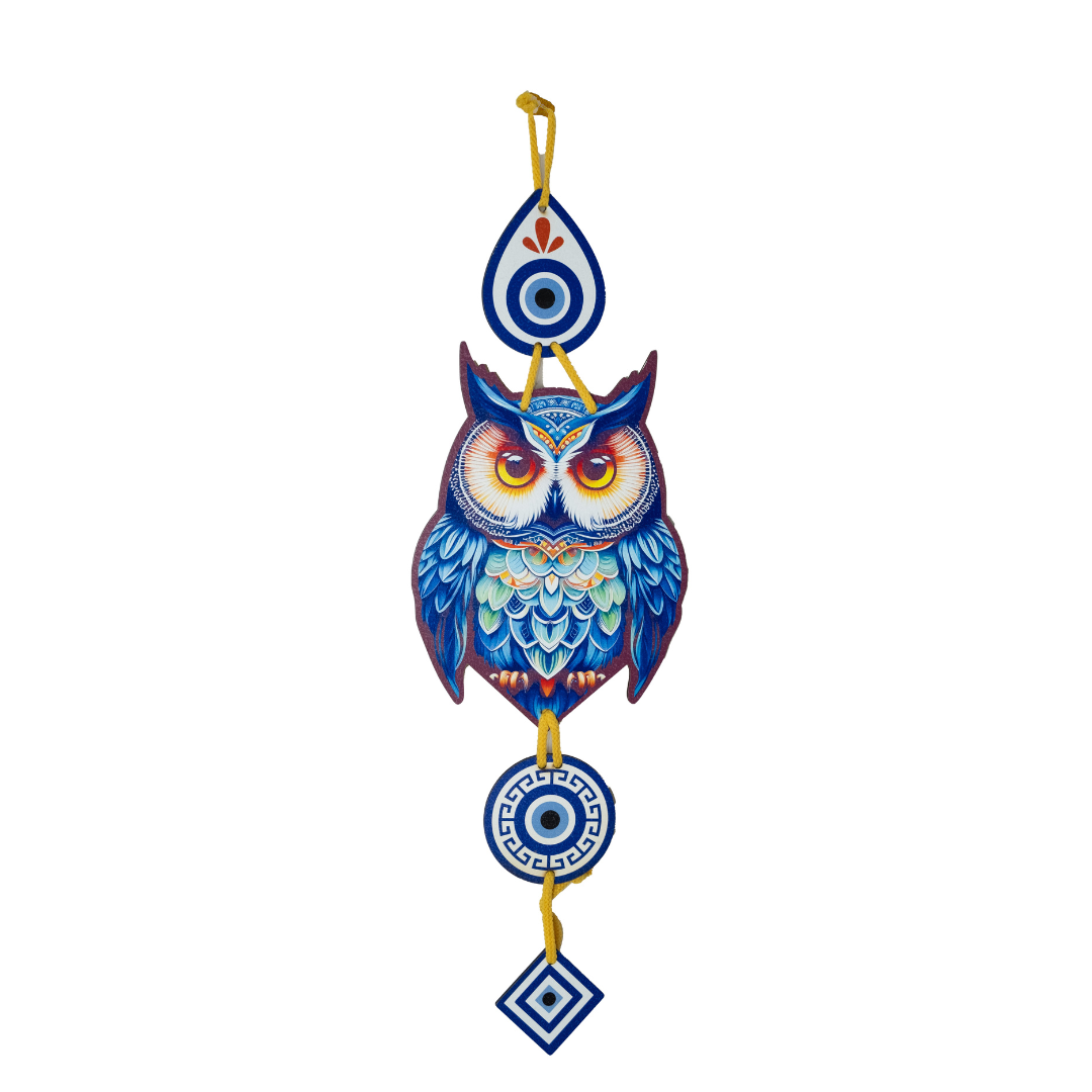 blue owl evil eye wall hanging blue owl evil eye wall hanging
